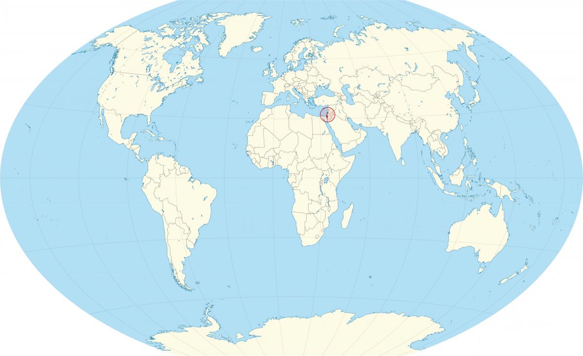 Posizione di Israele sulla mappa del mondo